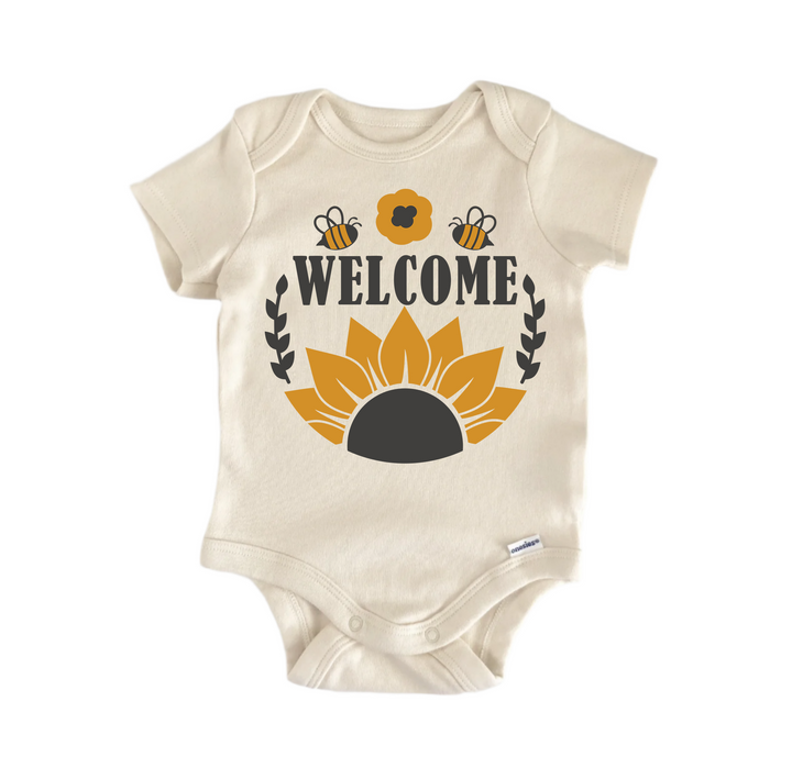 Welcome Honey Bee - Baby Boy Girl Clothes Infant Bodysuit Funny Cute  Funny Cute Onesie® | North Fork Forager LLC