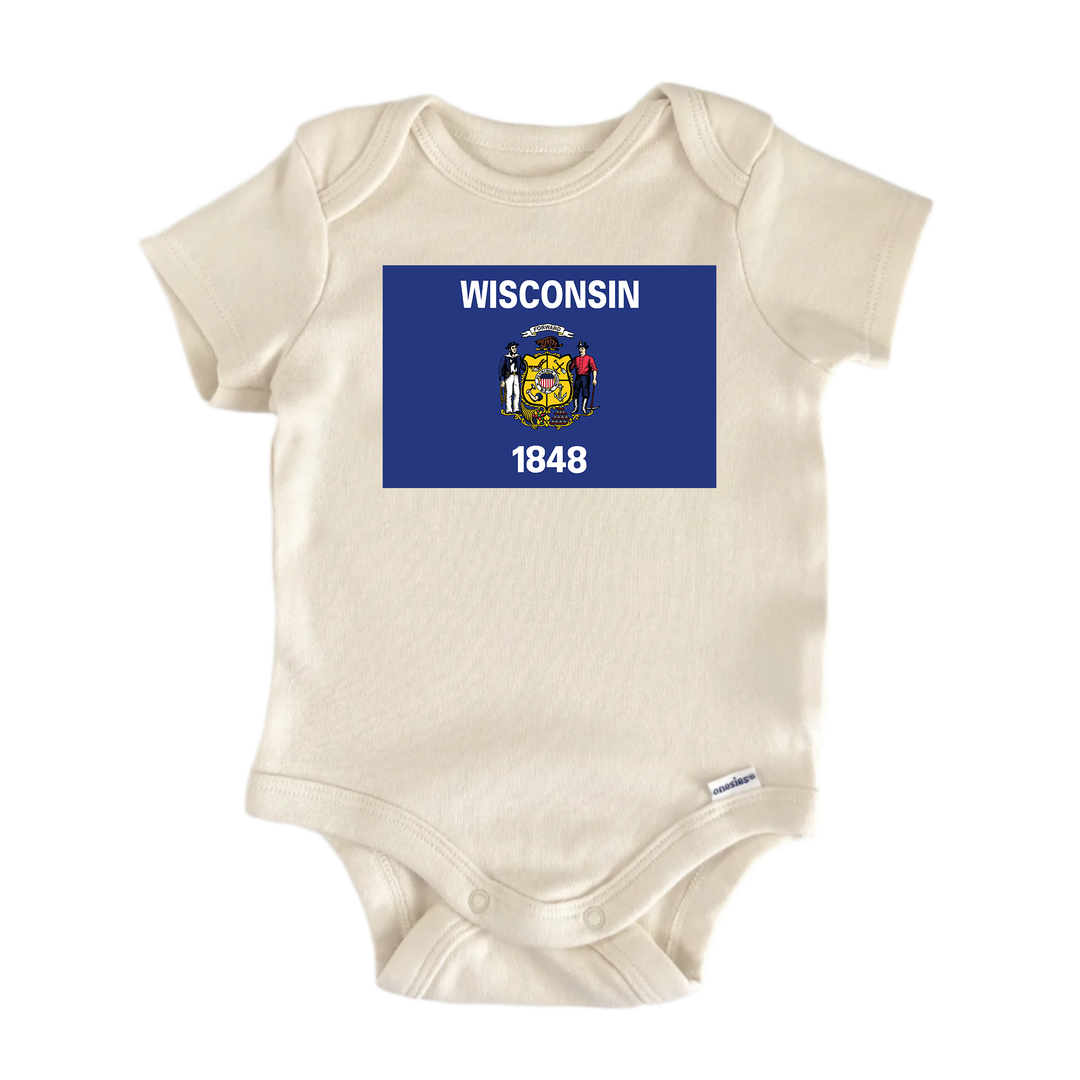 Wisconsin - Baby Boy Girl Clothes Infant Bodysuit Funny Cute  Funny Cute Onesie® | North Fork Forager LLC