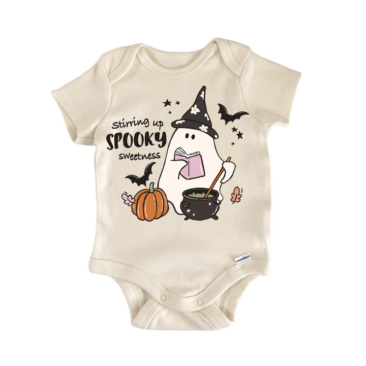 Witch Ghost Stirring Halloween - Baby Bodysuit  Funny Cute Onesie® | North Fork Forager LLC