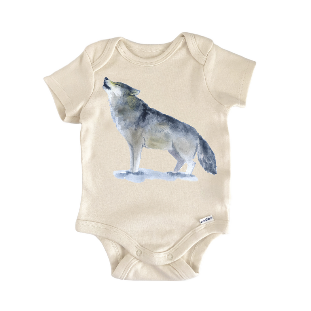 Wolfpack Wolf Howl Moon Animal - Baby Bodysuit  Funny Cute Onesie® | North Fork Forager LLC