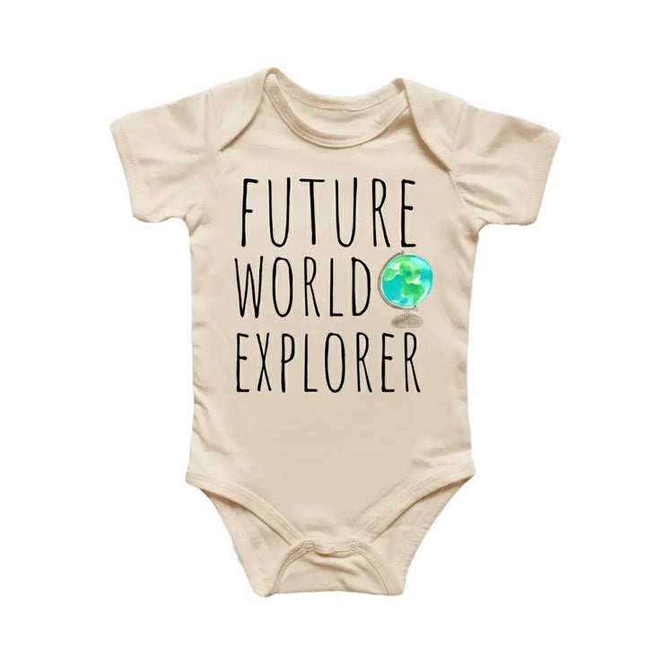 Future World Traveler Globe - Baby Boy Girl Clothes Infant Bodysuit Funny Cute Newborn  Funny Cute Onesie® | North Fork Forager LLC