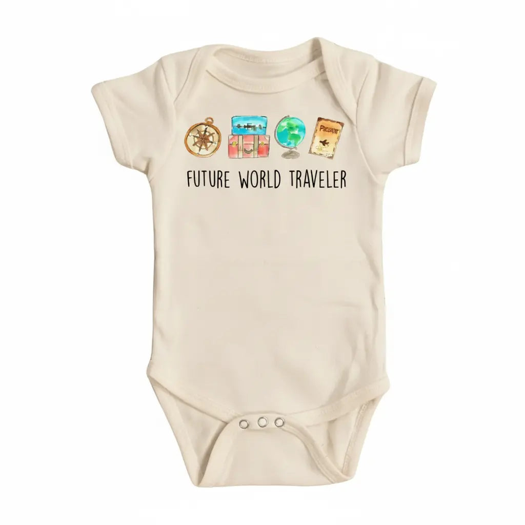 World Traveler Icon - Baby Boy Girl Clothes Infant Bodysuit Funny Cute Newborn  Funny Cute Onesie® | North Fork Forager LLC