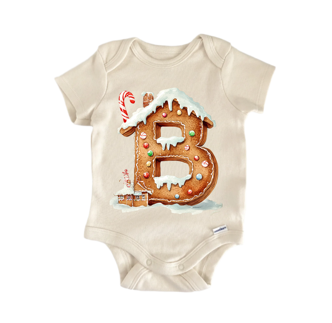 B Letter Name Christmas - Baby Bodysuit