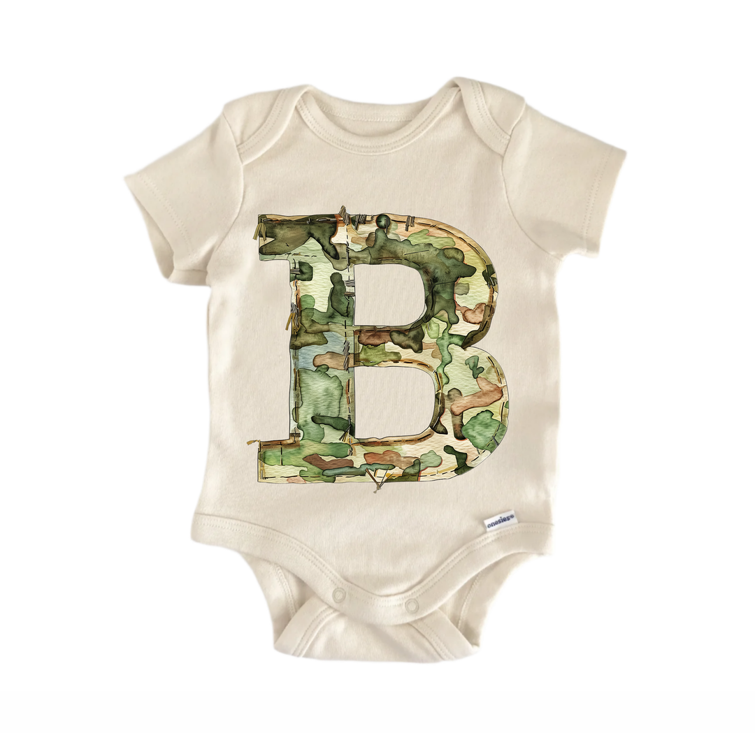 B Letter Name Military - Baby Bodysuit