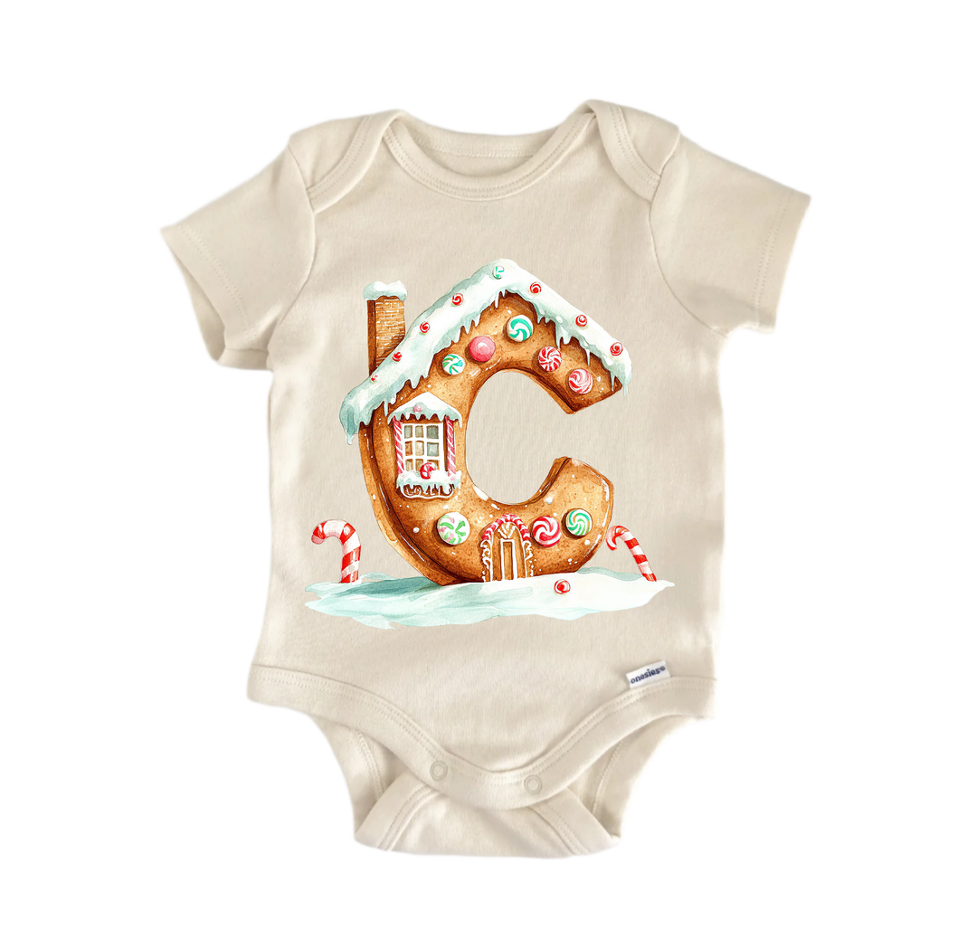 C Letter Name Christmas - Baby Bodysuit