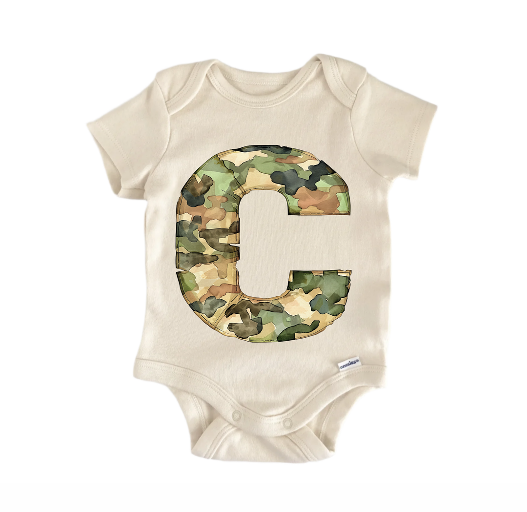 C Letter Name Military - Baby Bodysuit