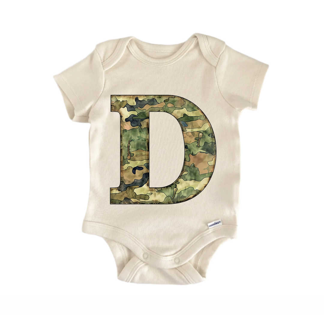 D Letter Name Military - Baby Bodysuit