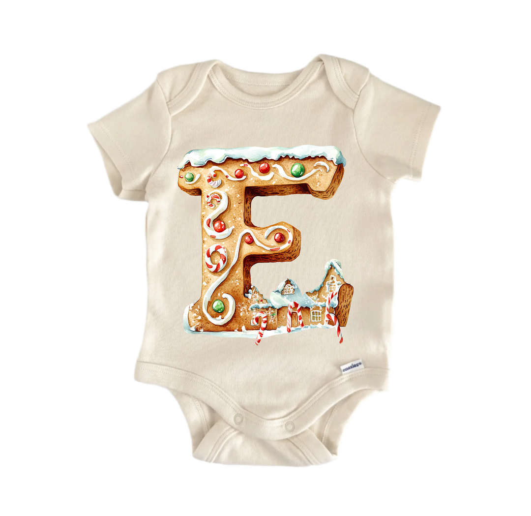 E Letter Name Christmas - Baby Bodysuit