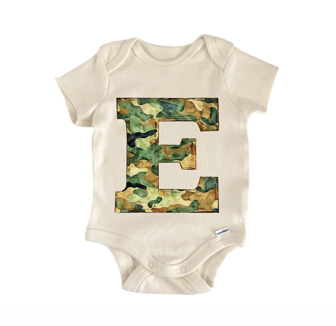 E Letter Name Military - Baby Bodysuit