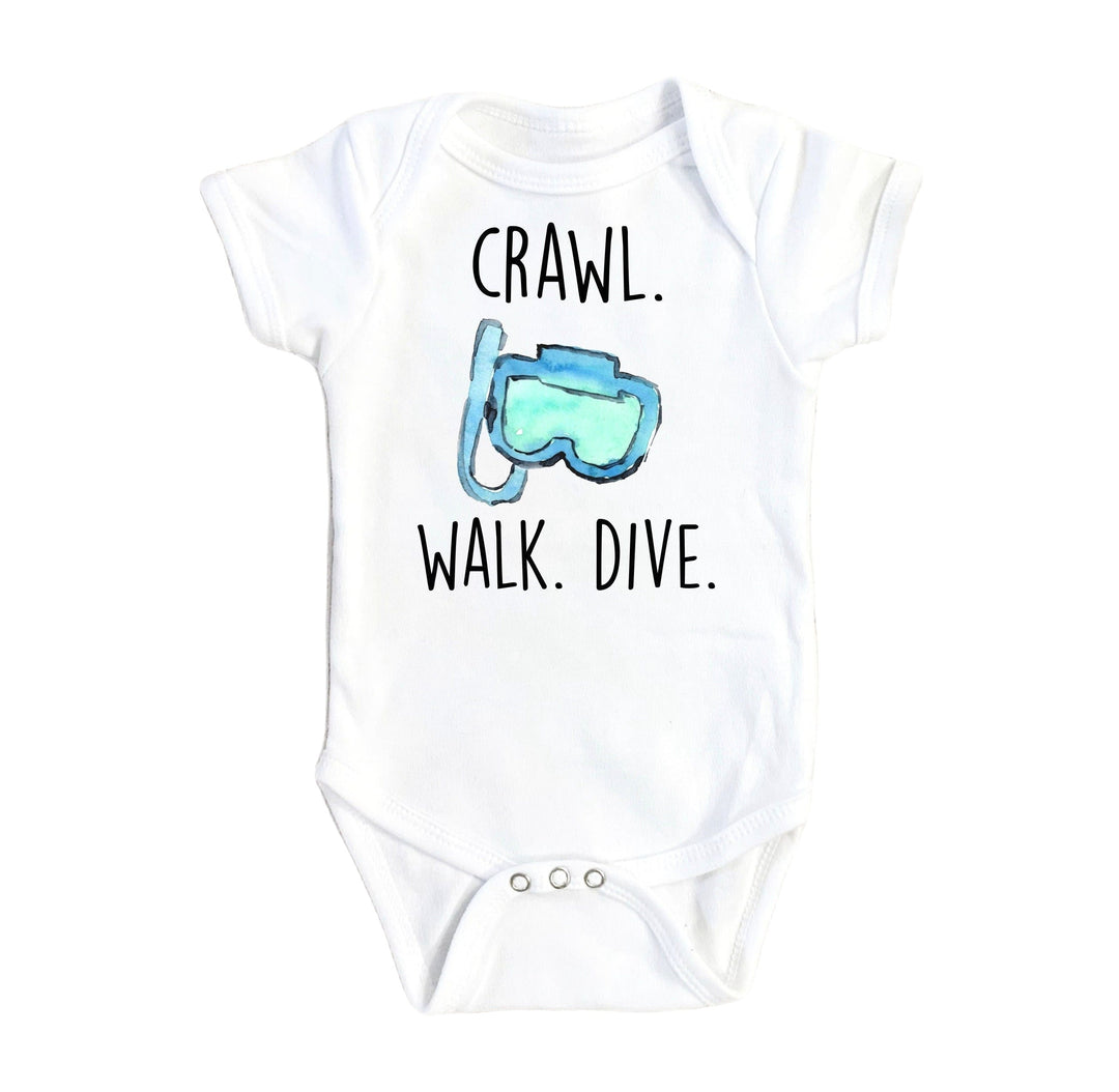Diving Crawl - Baby Boy Girl Clothes Infant Bodysuit Funny Cute Newborn Onesie