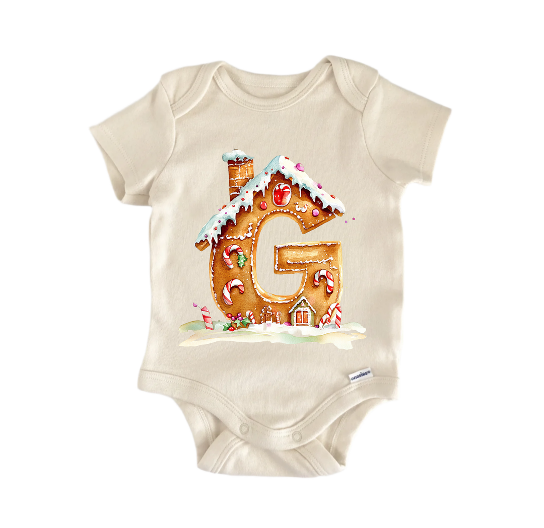 G Letter Name Christmas - Baby Bodysuit