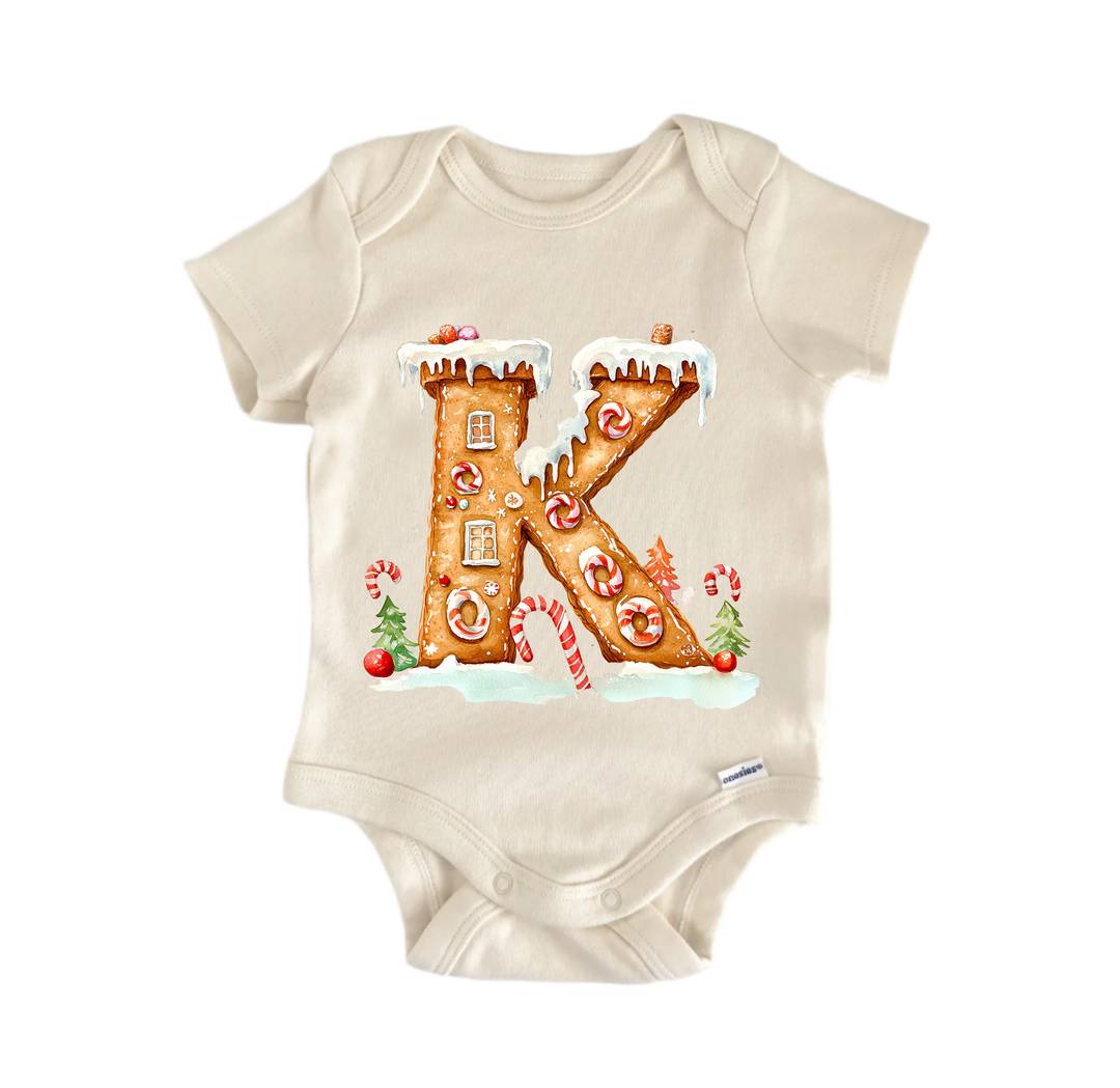 K Letter Name Christmas - Baby Bodysuit