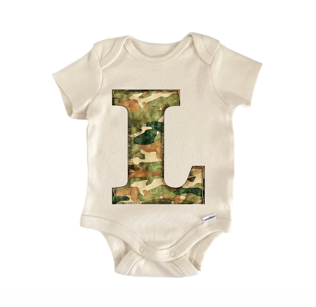 L Letter Name Military - Baby Bodysuit