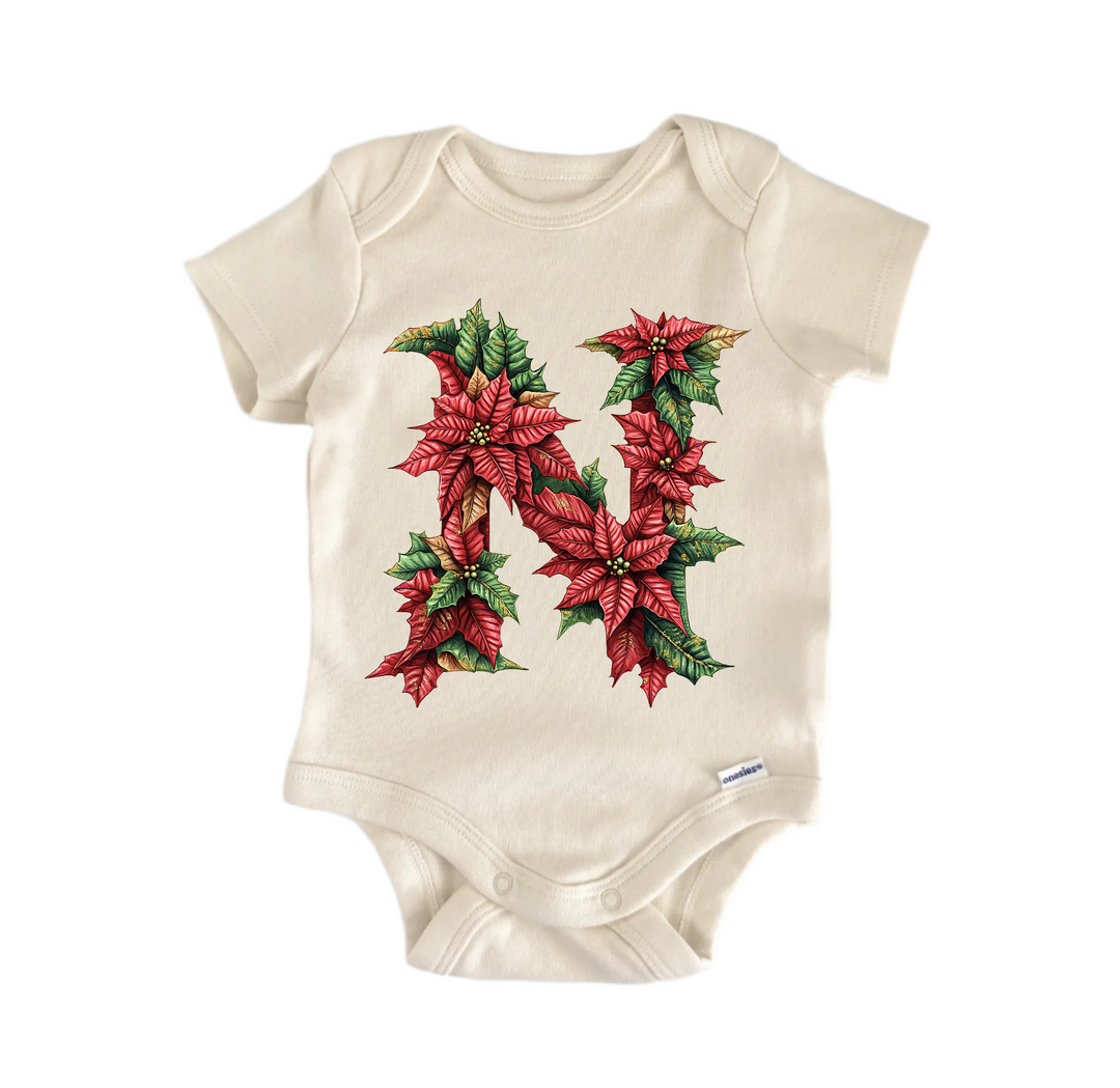 N Letter Name Christmas 2 - Baby Bodysuit