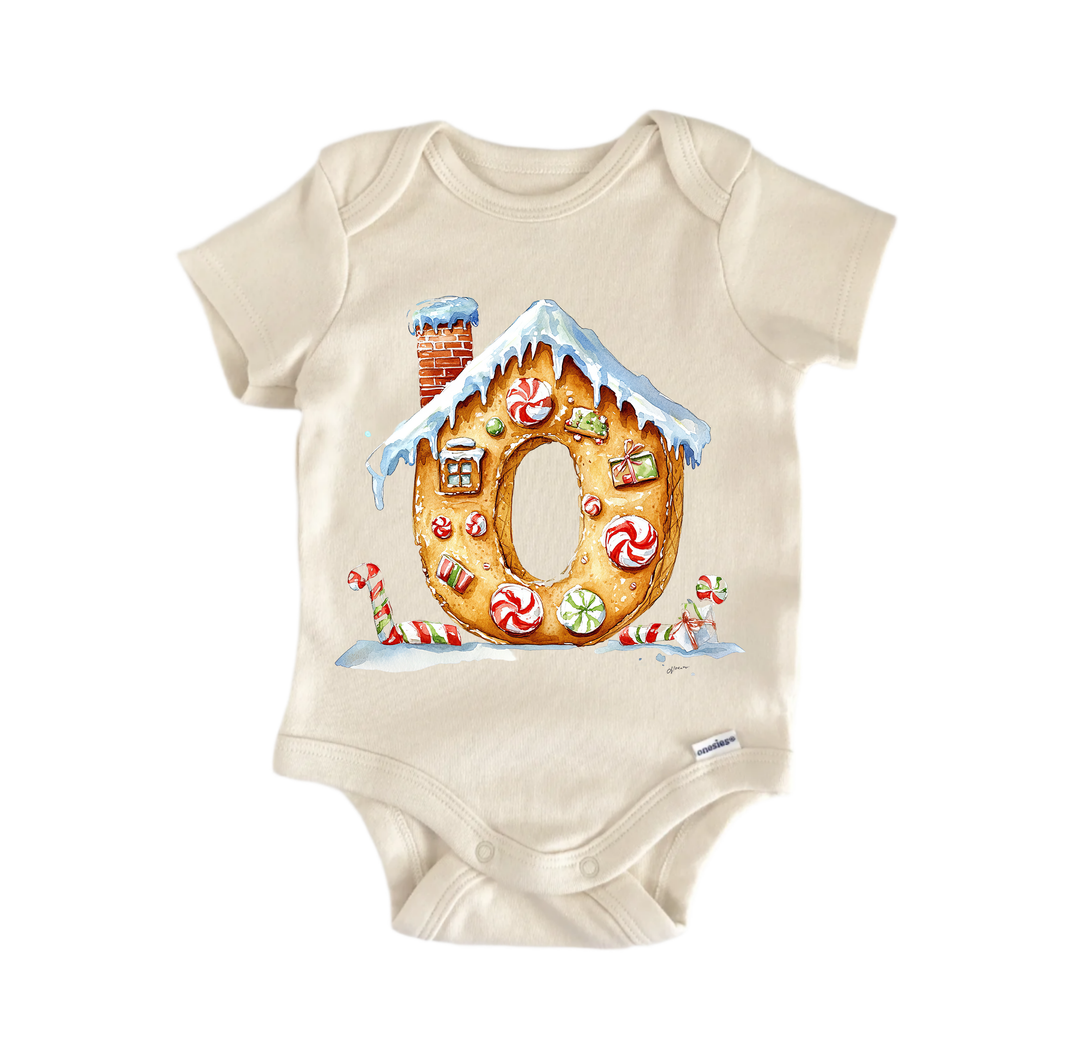 O Letter Name Christmas - Baby Bodysuit