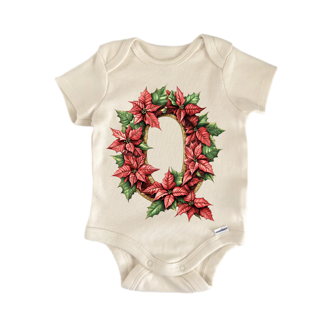 Q Letter Name Christmas 2 - Baby Bodysuit