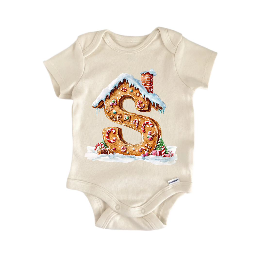 S Letter Name Christmas - Baby Bodysuit