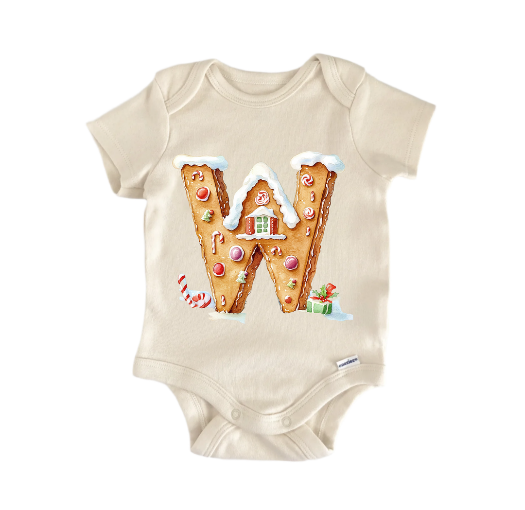 W Letter Name Christmas - Baby Bodysuit