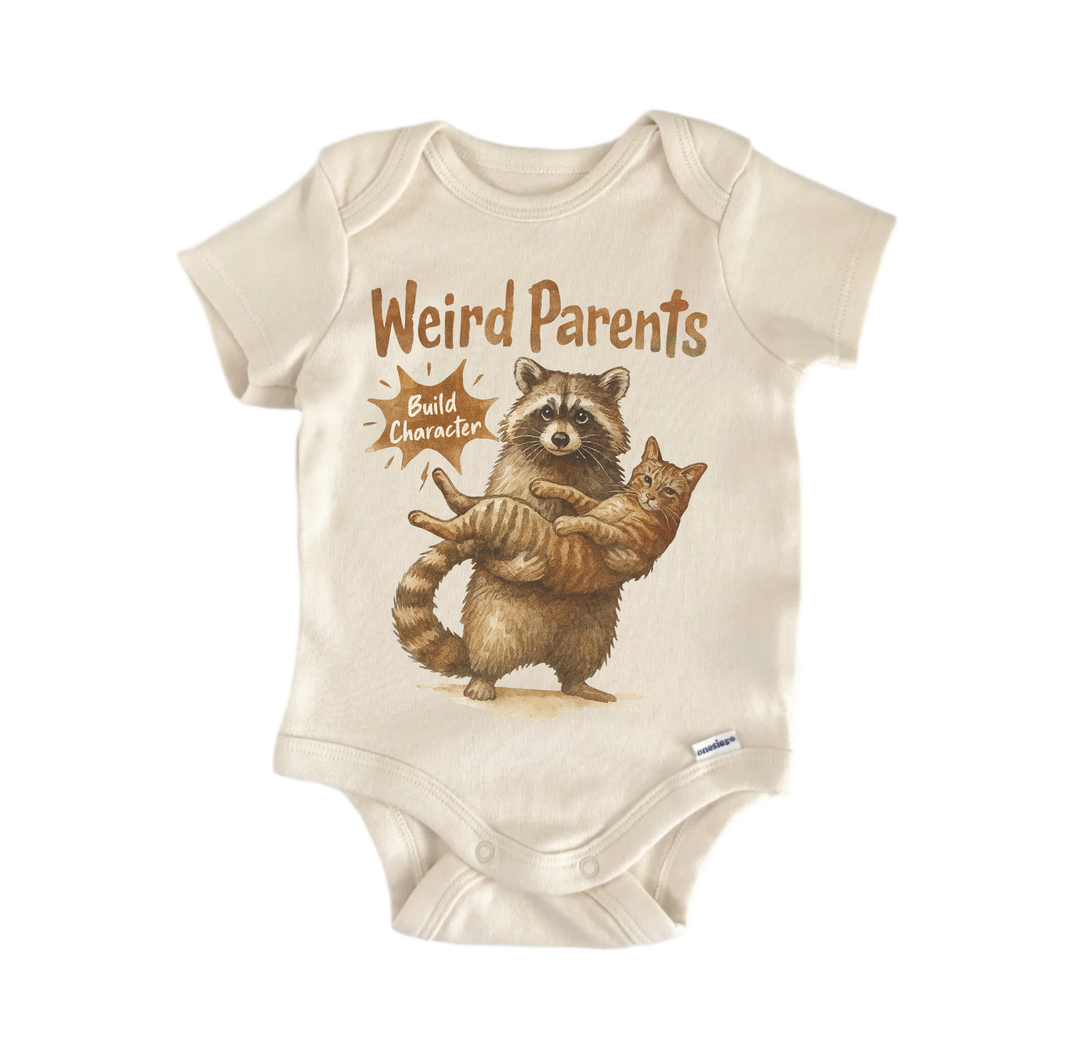 Weird Parents Cat Raccoon Feral - Baby Bodysuit