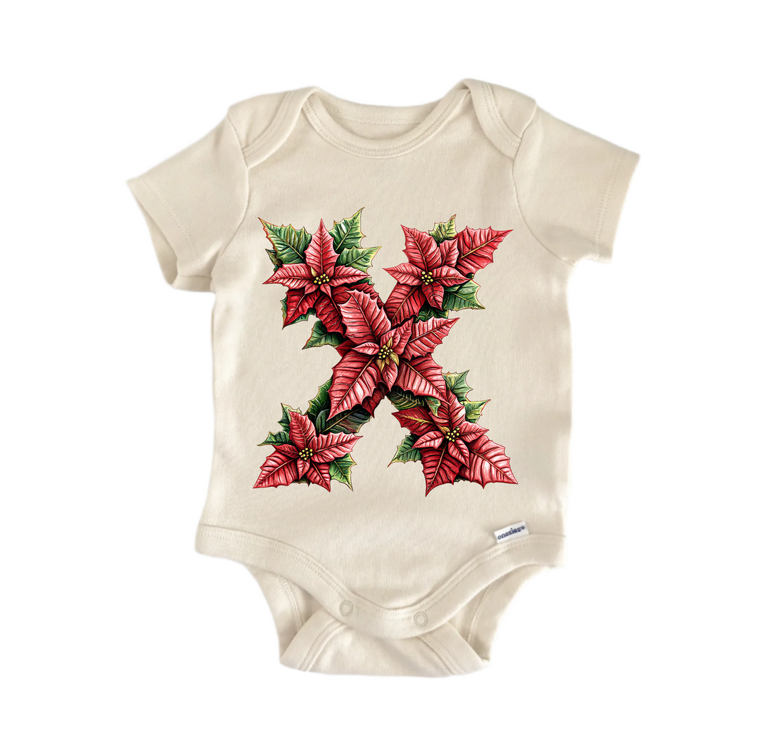 X Letter Name Christmas 2 - Baby Bodysuit
