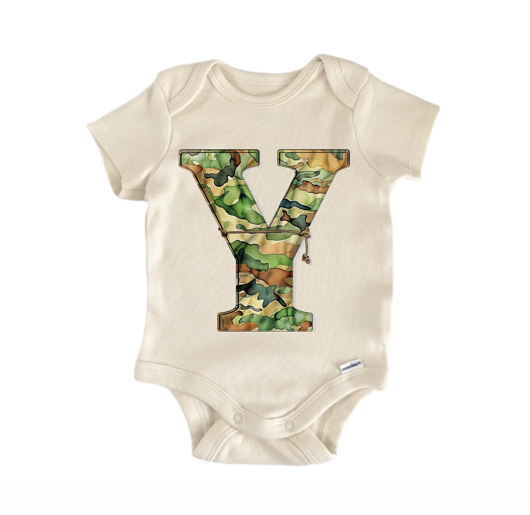 Y Letter Name Military - Baby Bodysuit