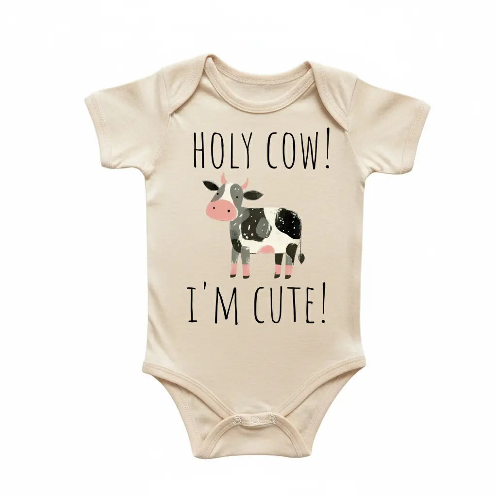 Holy Cow Cute - Baby Boy Girl Clothes Infant Bodysuit Funny Cute Newborn  Funny Cute Onesie® | North Fork Forager LLC