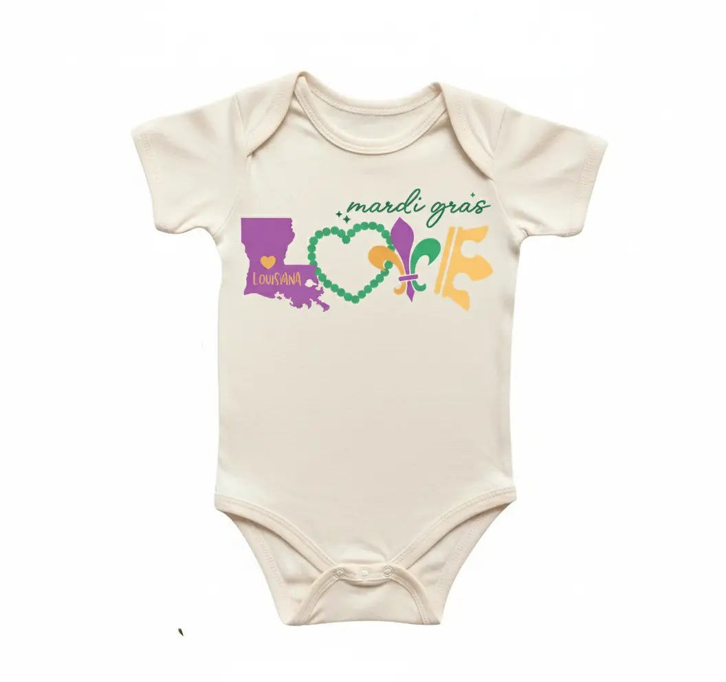 Mardi Gras New Orleans Nola - Baby Boy Girl Clothes Infant Bodysuit Funny Cute Newborn  Funny Cute Onesie® | North Fork Forager LLC