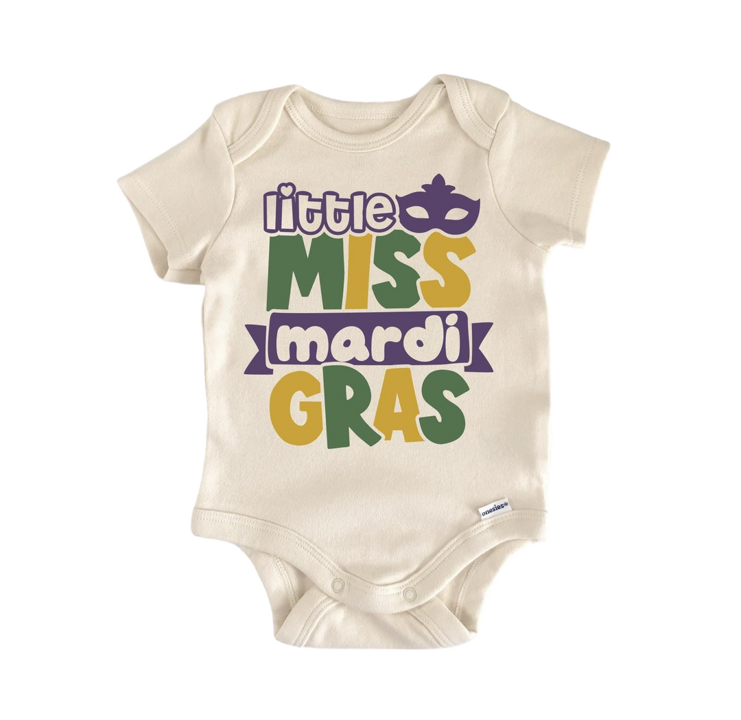 Little Miss Mardi Gras - Baby Boy Girl Clothes Infant Bodysuit Funny Cute Newborn  Funny Cute Onesie® | North Fork Forager LLC