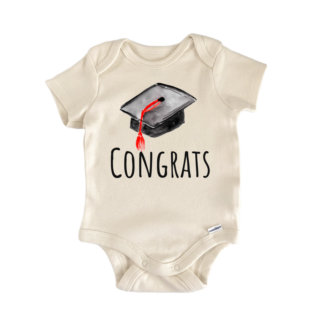 Congrats Graduation School College Baby Gift Baby Bodysuit