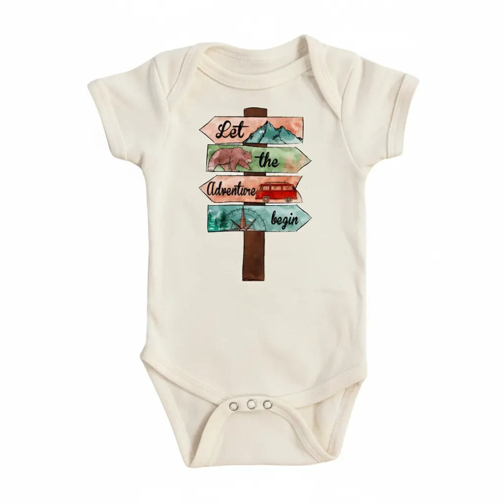 Adventure Sign - Baby Boy Girl Clothes Infant Bodysuit Funny Cute Newborn  Funny Cute Onesie® | North Fork Forager LLC
