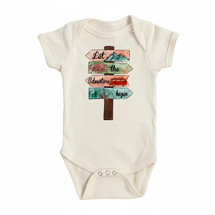 Adventure Sign - Baby Boy Girl Clothes Infant Bodysuit Funny Cute Newborn  Funny Cute Onesie® | North Fork Forager LLC