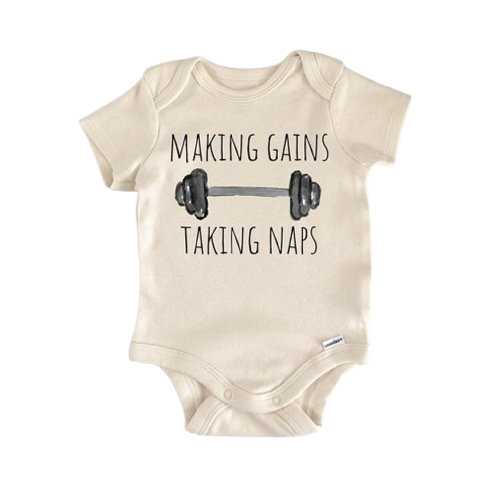 Gym Bodybuilder Workout - Baby Boy Girl Clothes Infant Bodysuit Funny Cute Newborn  Funny Cute Onesie® | North Fork Forager LLC