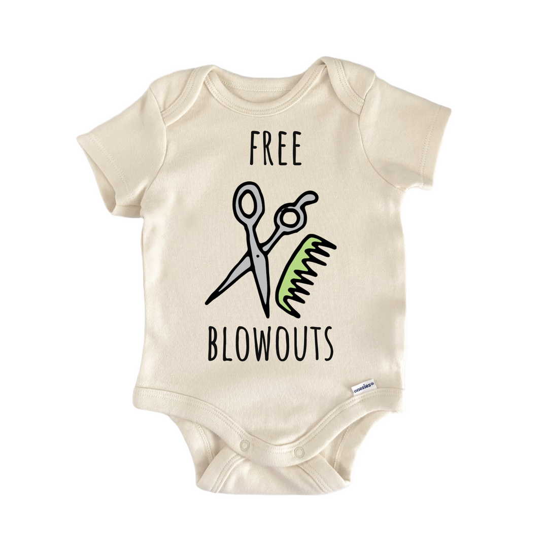 Free Blowouts Hairdresser Barber Salon Baby Gift Baby Bodysuit