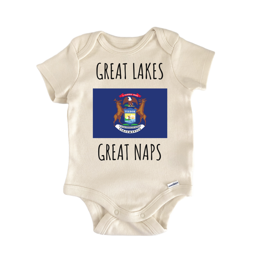 Michigan Great Lakes State Flag Baby Gift Baby Onesie®
