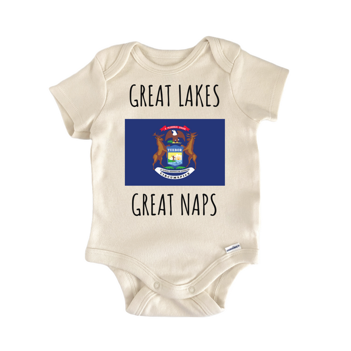 Michigan Great Lakes State Flag Baby Gift Baby Onesie®