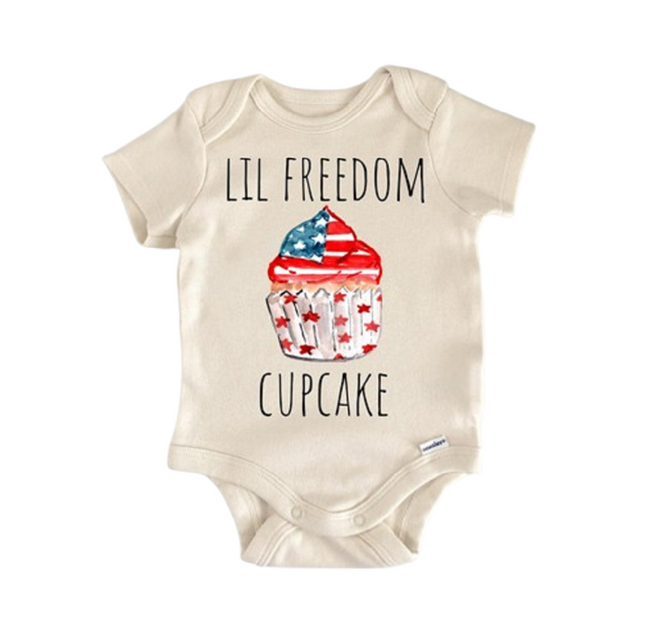 July 4th Cupcake Summer Patriotic - Baby Boy Girl Clothes Infant Bodysuit Funny Cute