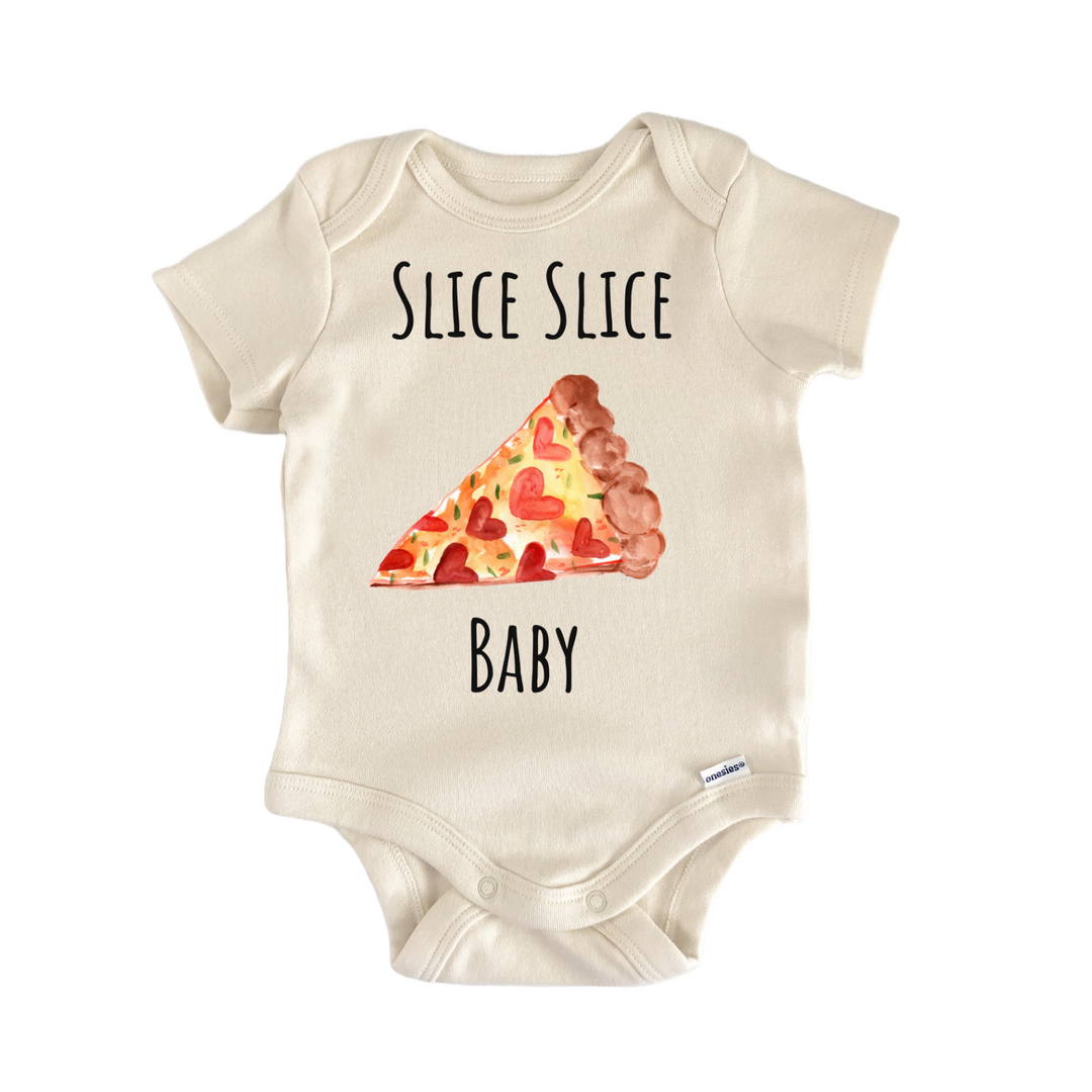 Slice Slice Baby Pizza Heart Italian Baby Gift Baby Bodysuit