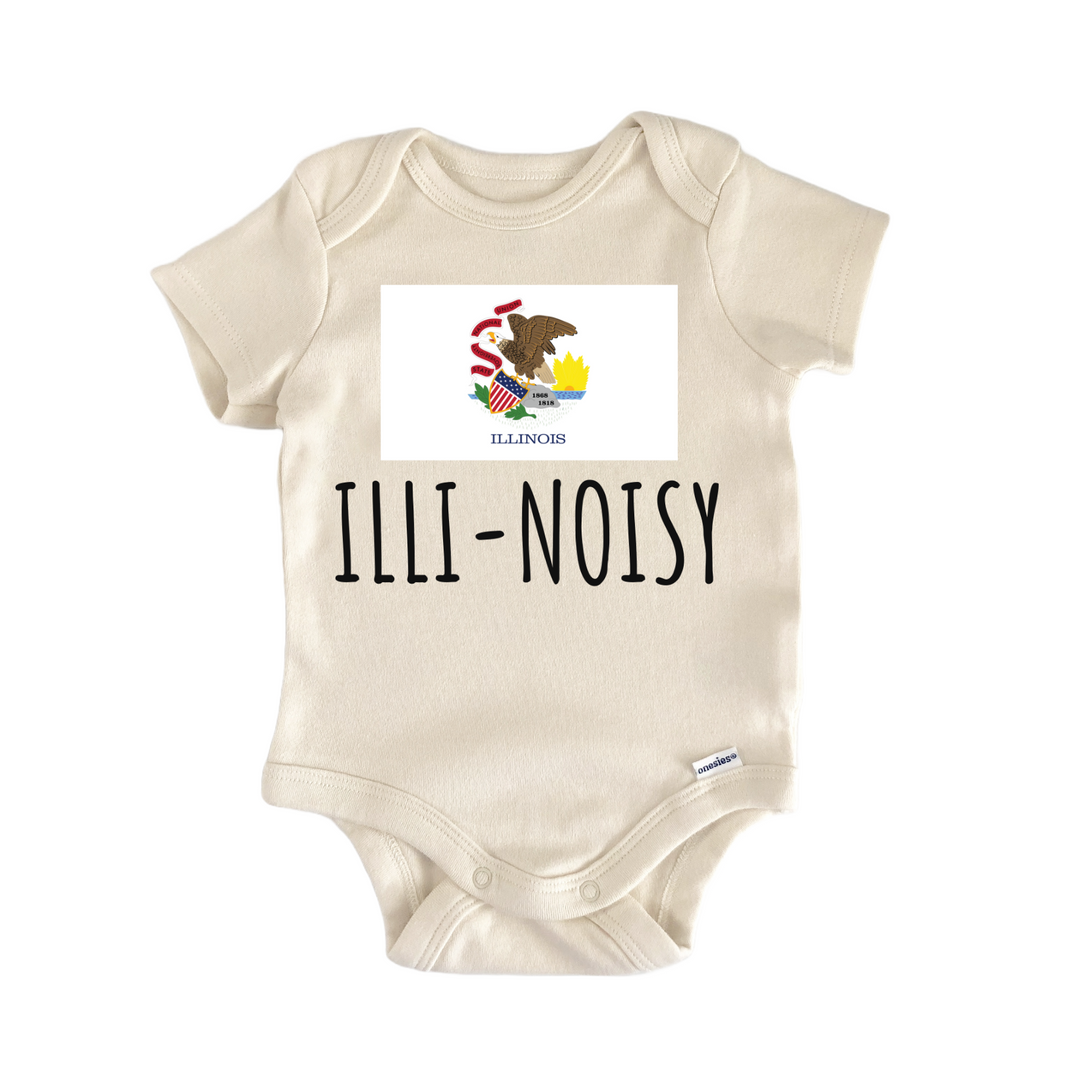 Illinois State Flag Baby Gift Baby Bodysuit