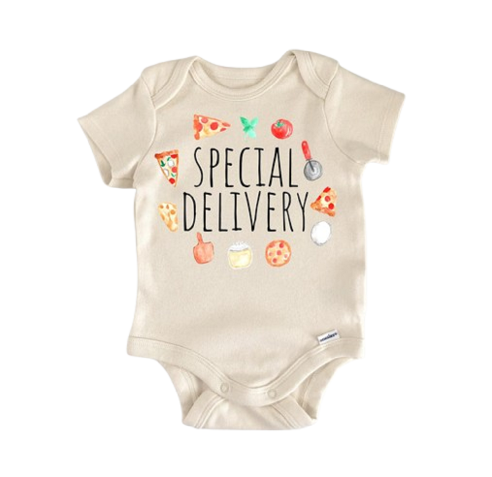 Pizza Slice Foodie Food - Baby Boy Girl Clothes Infant Bodysuit Funny Cute Newborn