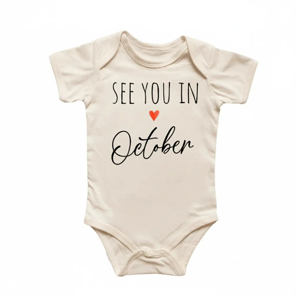 October Baby Announcement - Baby Boy Girl Clothes Infant Bodysuit Funny Cute Newborn  Funny Cute Onesie® | North Fork Forager LLC