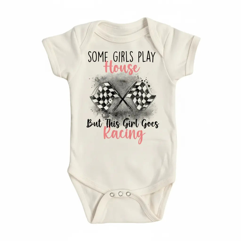 Racing Pink - Baby Boy Girl Clothes Infant Onesie® Funny Cute Newborn GS1  Funny Cute Onesie® | North Fork Forager LLC