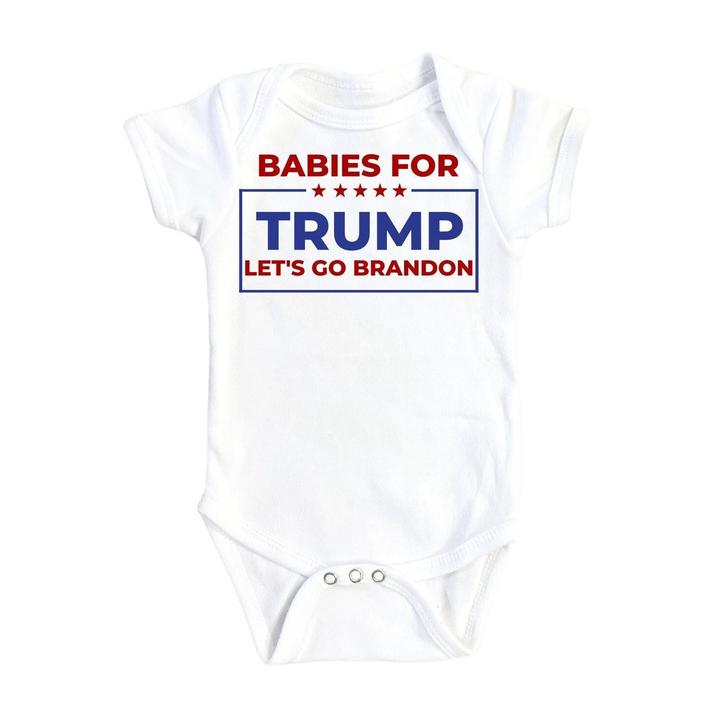 a baby bodysuit that says babies for trump let's go brandon