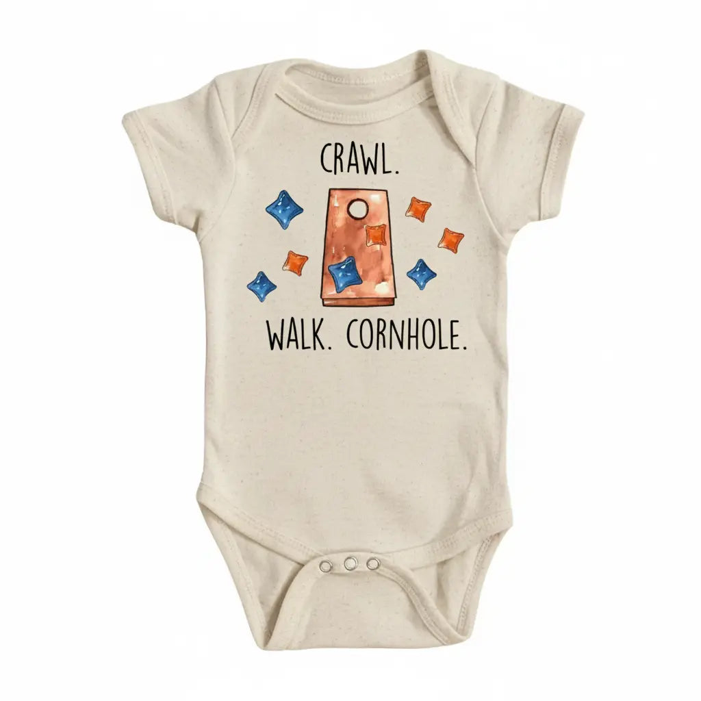 Cornhole Crawl - Baby Boy Girl Clothes Infant Onesie® Funny Cute Newborn GS1  Funny Cute Onesie® | North Fork Forager LLC