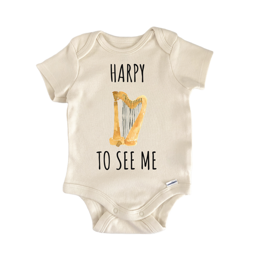 Harp Instrument Strings Musician Baby Gift Baby Bodysuit