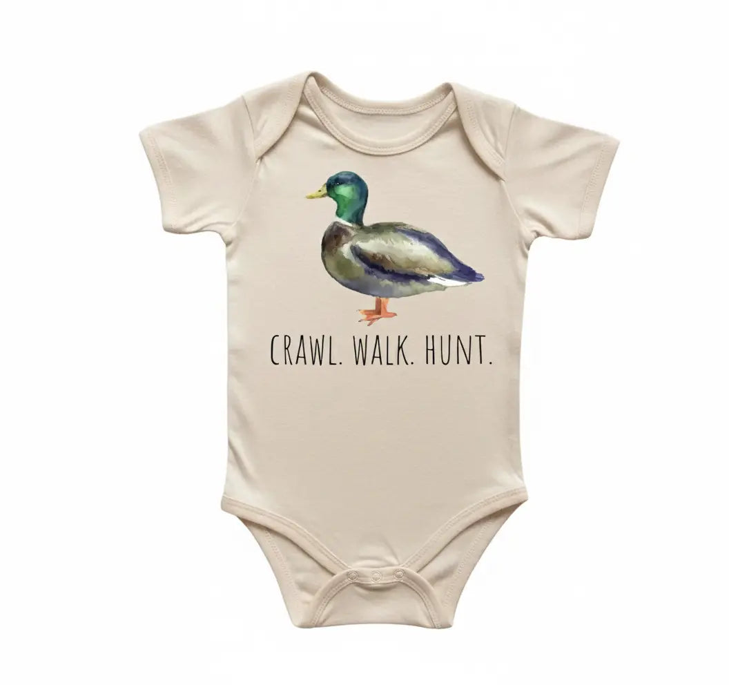 Duck Hunting - Baby Boy Girl Clothes Infant Bodysuit Funny Cute Newborn 2  Funny Cute Onesie® | North Fork Forager LLC