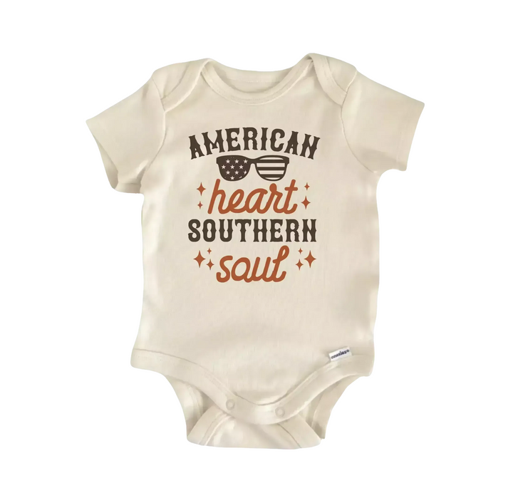 American Heart Southern Soul Country -   Baby Boy Girl Clothes Bodysuit Funny Cute  Funny Cute Onesie® | North Fork Forager LLC