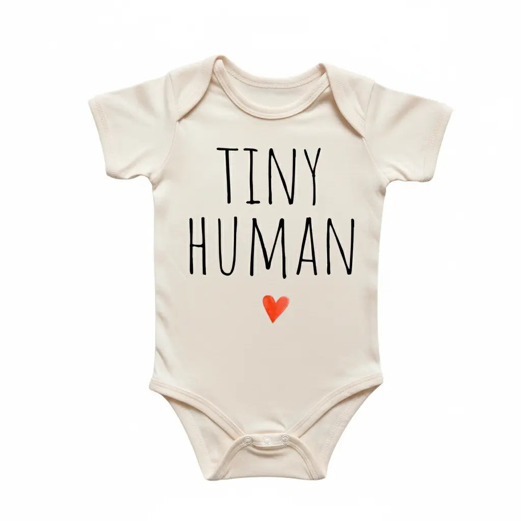 Tiny Human - Baby Boy Girl Clothes Infant Bodysuit Funny Cute Newborn 17  Funny Cute Onesie® | North Fork Forager LLC