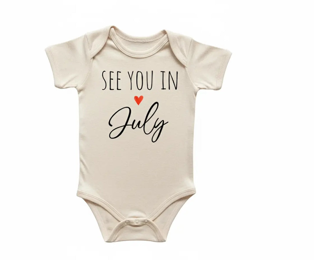 July Baby Announcement - Baby Boy Girl Clothes Infant Bodysuit Funny Cute Newborn  Funny Cute Onesie® | North Fork Forager LLC