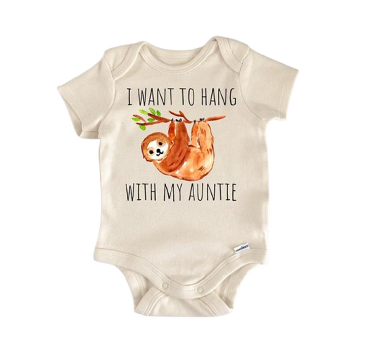 Sloth Auntie Aunt - Baby Boy Girl Clothes Infant Bodysuit Funny Cute Newborn GS2