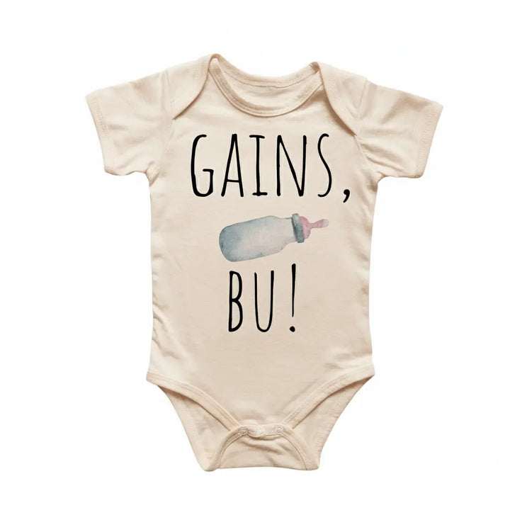 Gains Bu Hawaii - Baby Boy Girl Clothes Infant Bodysuit Funny Cute Newborn  Funny Cute Onesie® | North Fork Forager LLC